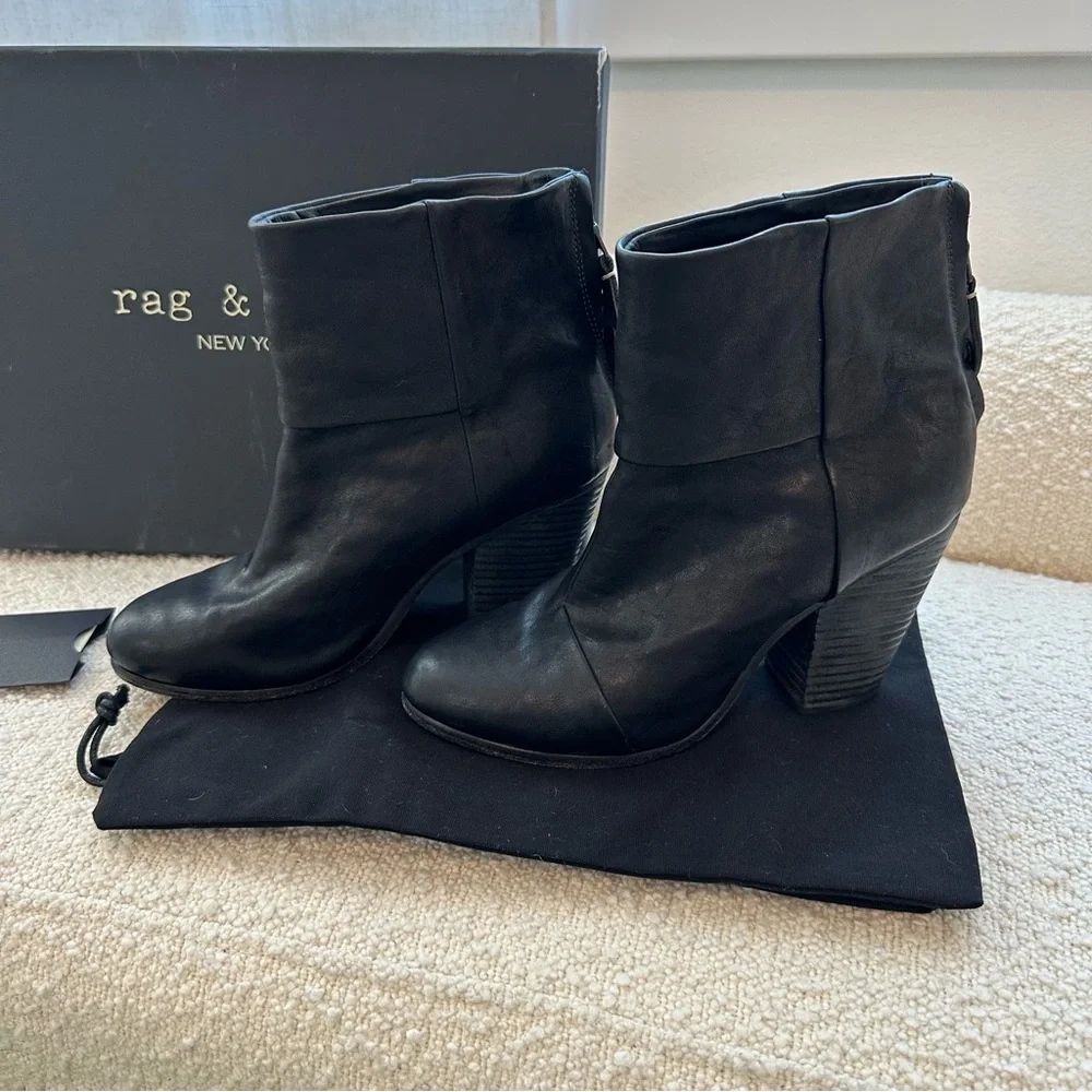 Rag & Bone Classic Black Newbury Ankle Boots